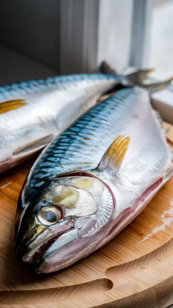 Close-Up of Raw Atlantic Horse Mackerel