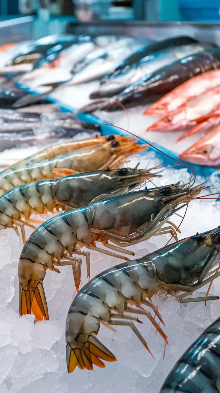 Close-up of Black Tiger Shrimp